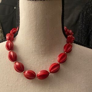 Retro Red Beaded Choker